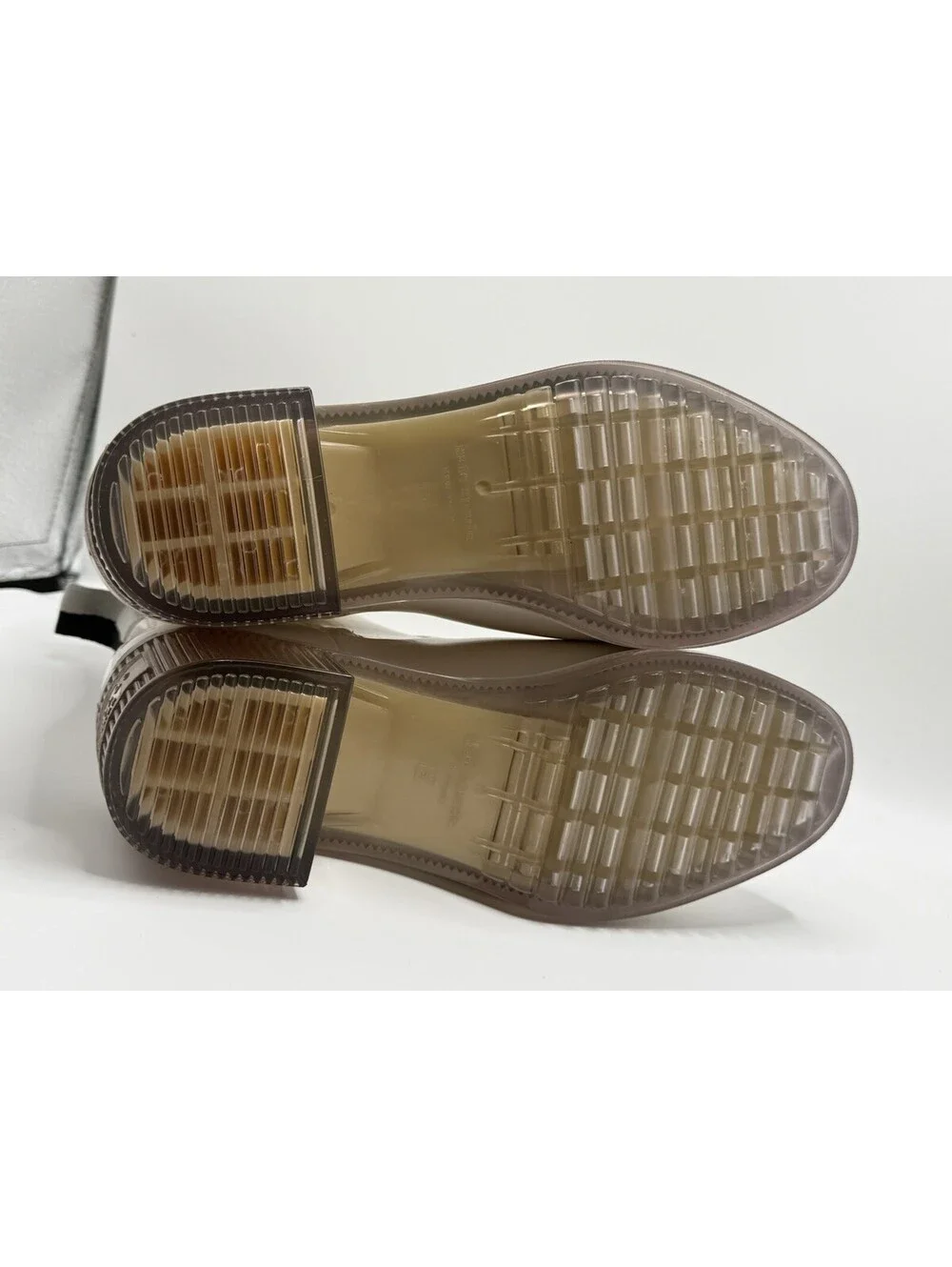 Kate Spade Puddle Women's Rain Boot Platform Heel Parchment Crystal Size 9